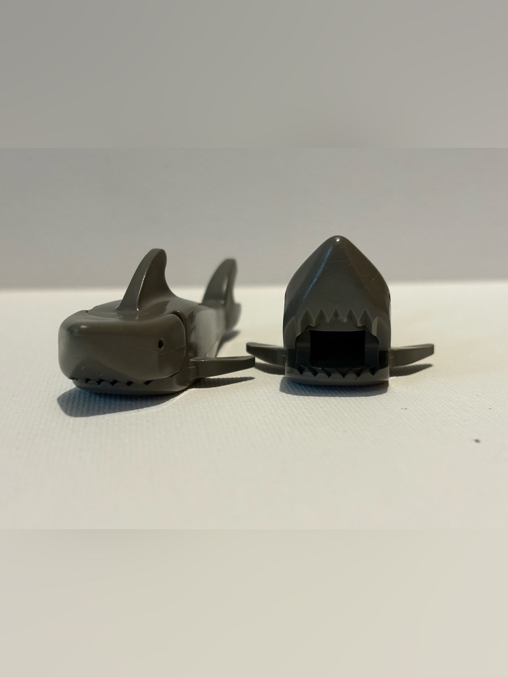 Vintage Lego Sharks Lot Of 2 Old Gray Sea Animal #2547 Cake Topper Toy